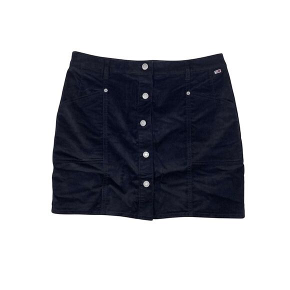 Tommy Hilfiger Women’s Adaptive Corduroy Button-Front Skirt Black Size 6 - Picture 2 of 8